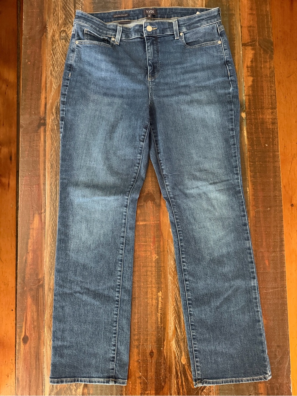 NYDJ Women’s 14 Marilyn Straight Leg Blue Denim Lift Tuck Jeans | SKU 0405